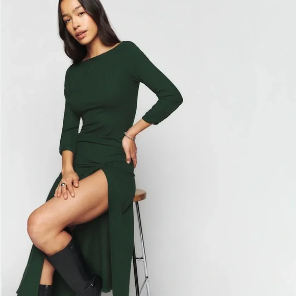 Reformation Belmont Knit Long Sleeve Women's Dress XS - Picture 4 of 7